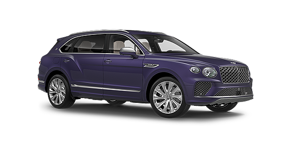 Audi Zentrum Chemnitz Bentayga Extended Wheelbase Mulliner luxury SUV front three quarter in Tanzanite Purple paint