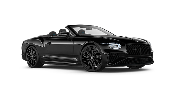 Audi Zentrum Chemnitz Bentley Continental GTC Black Edition convertible front three quarters in Onyx black paint